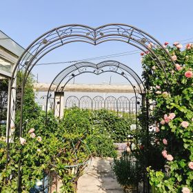 Metal Garden Arch Garden Arbor Trellis Climbing Plants Support Rose Arch Black