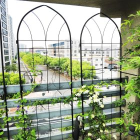 2 Pack Metal Garden Trellis 78.7" x 19.7" Rustproof Trellis for Climbing Plants Outdoor Flower Support Black