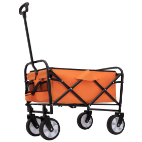 Collapsible Foldable Wagon Cart Beach Wagon Heavy Duty Utility Cart Utility Wagon Grocery Cart for for Camping Shopping Sports Gardeing Fishing S (Color: as Pic)