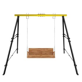 Swing Sets for Backyard, Outdoor Porch Swing Frame, Hammock Chair Stand Only, Max Load 550Lbs A-Frame Swing Stand, Swing Set for Patio, Playgroun (Color: Yellow)