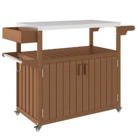 Camping Cart, Grill Cart, Outdoor Bar Cart (Color: as picture)