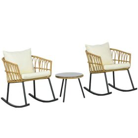 Patio Rocking Bistro Set (Color: as picture)